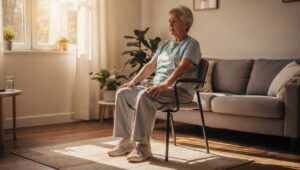 Exercice sur chaise après 60 ans : 4 mouvements qui renforcent les hanches sans douleur